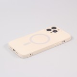iPhone 13 Pro Max Case Hülle - Soft-Shell silikon cover mit MagSafe und Kameraschutz - Vanille