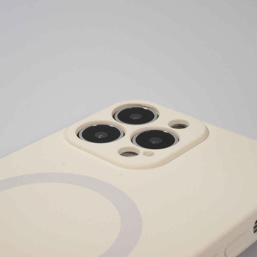 iPhone 13 Pro Max Case Hülle - Soft-Shell silikon cover mit MagSafe und Kameraschutz - Vanille