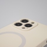 Housse iPhone 13 Pro Max - Coque en silicone souple avec MagSafe et protection pour caméra - Vanille