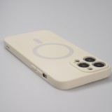 iPhone 13 Pro Max Case Hülle - Soft-Shell silikon cover mit MagSafe und Kameraschutz - Vanille