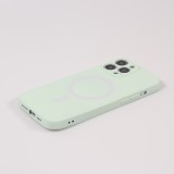 Housse iPhone 13 Pro Max - Coque en silicone souple avec MagSafe et protection pour caméra - Vert clair