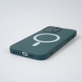 Housse iPhone 13 Pro Max - Coque en silicone souple avec MagSafe et protection pour caméra - Vert foncé