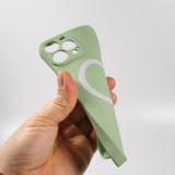 Housse iPhone 13 Pro - Coque en silicone souple avec MagSafe et protection pour caméra - Vert