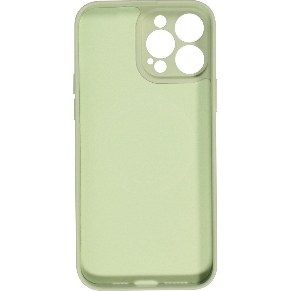 Housse iPhone 13 Pro - Coque en silicone souple avec MagSafe et protection pour caméra - Vert