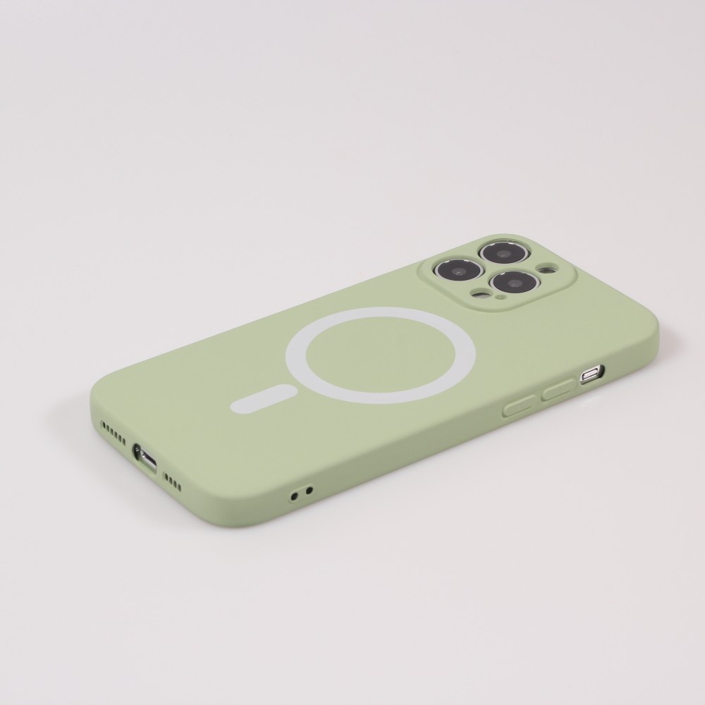 iPhone 13 Pro Max Case Hülle - Soft-Shell silikon cover mit MagSafe und Kameraschutz - Grün
