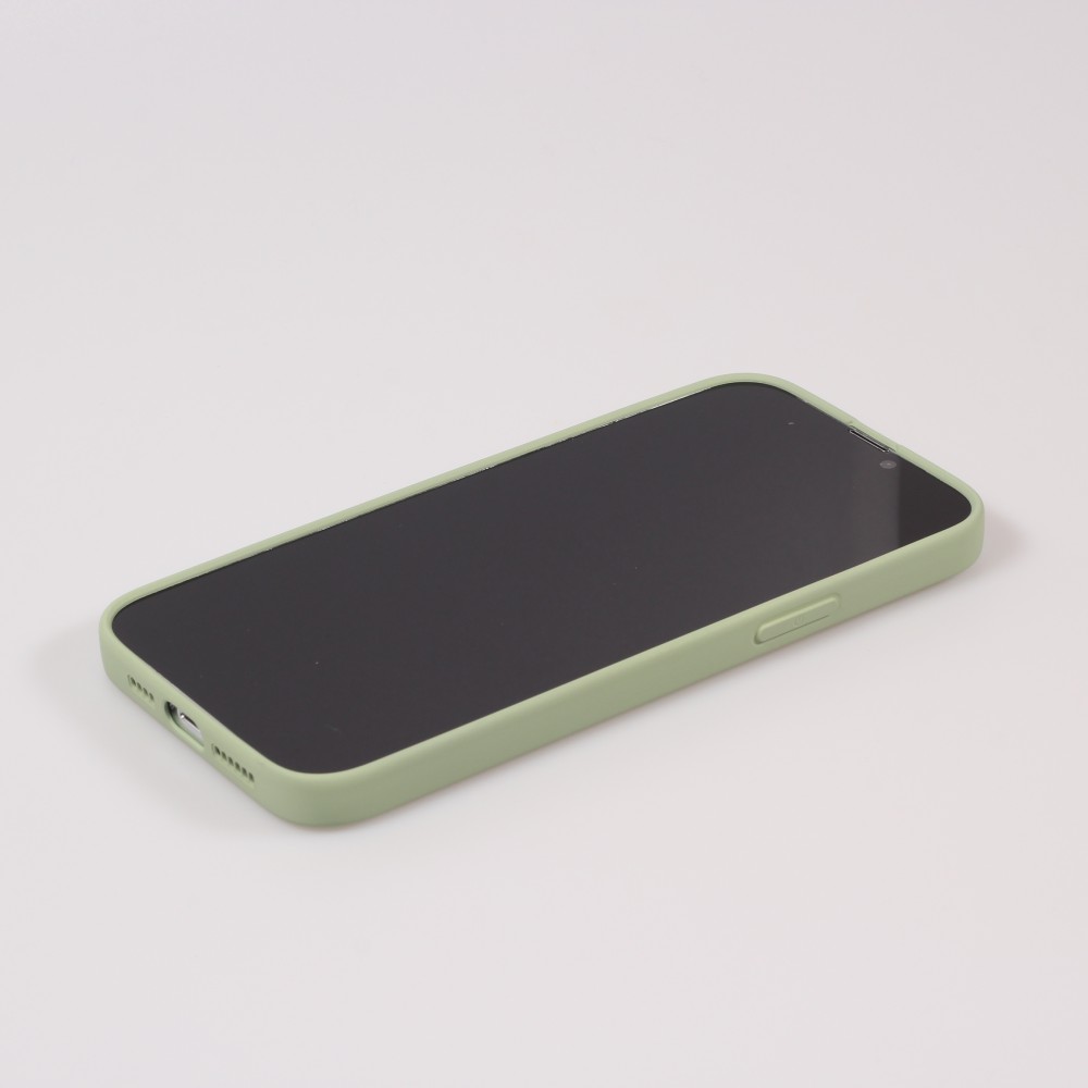 Housse iPhone 13 Pro - Coque en silicone souple avec MagSafe et protection pour caméra - Vert