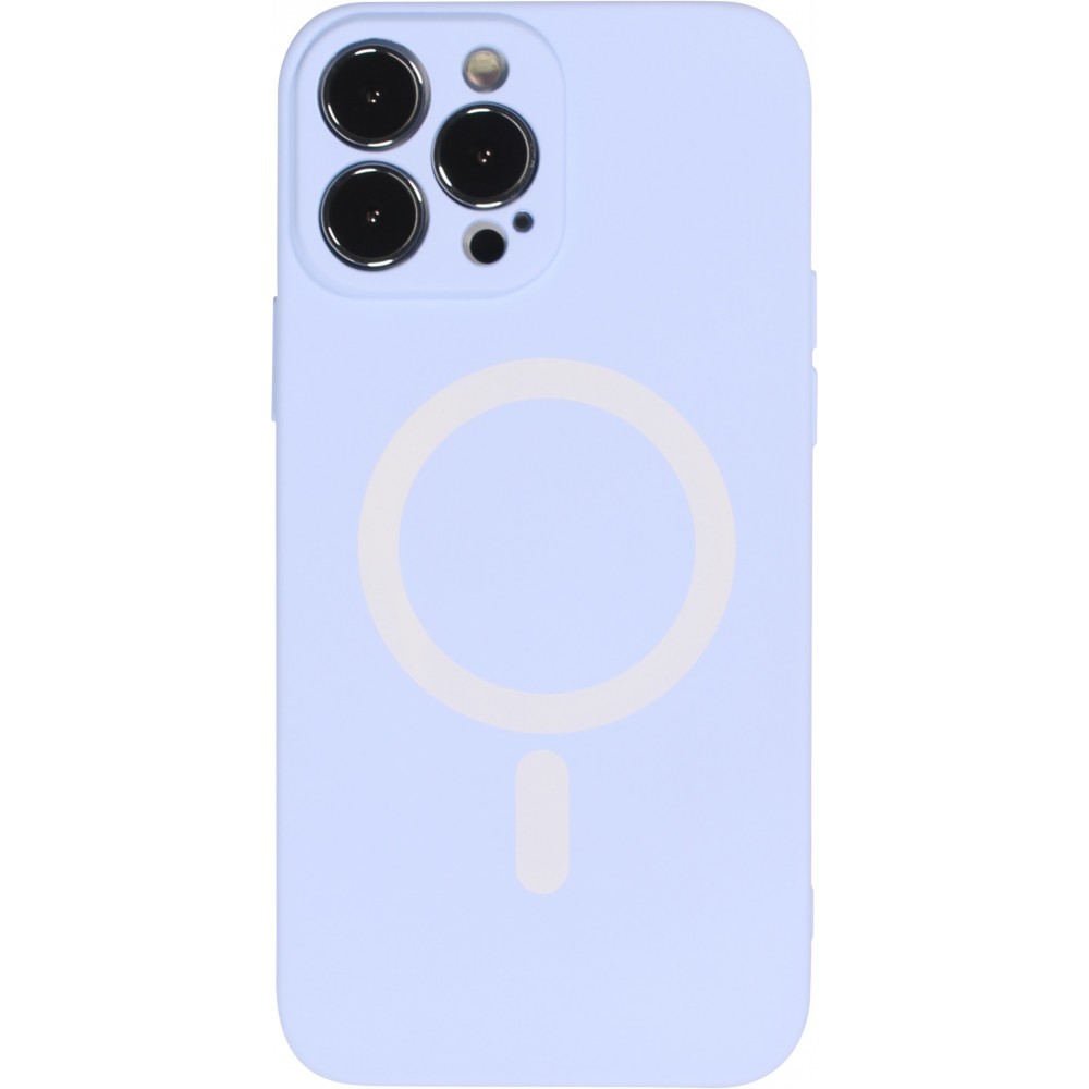 Housse iPhone 13 Pro - Coque en silicone souple avec MagSafe et protection pour caméra - Violet clair
