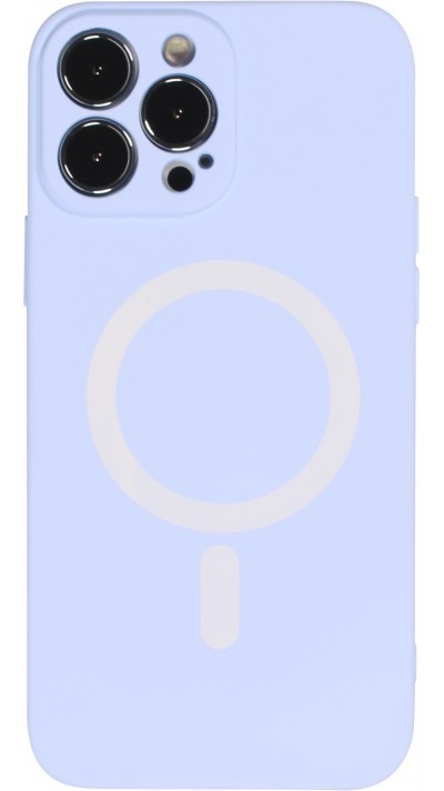 Housse iPhone 13 Pro - Coque en silicone souple avec MagSafe et protection pour caméra - Violet clair
