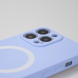 Housse iPhone 13 Pro - Coque en silicone souple avec MagSafe et protection pour caméra - Violet clair