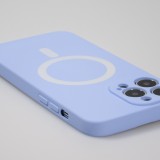 Housse iPhone 13 Pro - Coque en silicone souple avec MagSafe et protection pour caméra - Violet clair