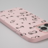 Housse iPhone 13 Pro Max - Cover Gel flexible funny cartoon seins tattoo - Rose