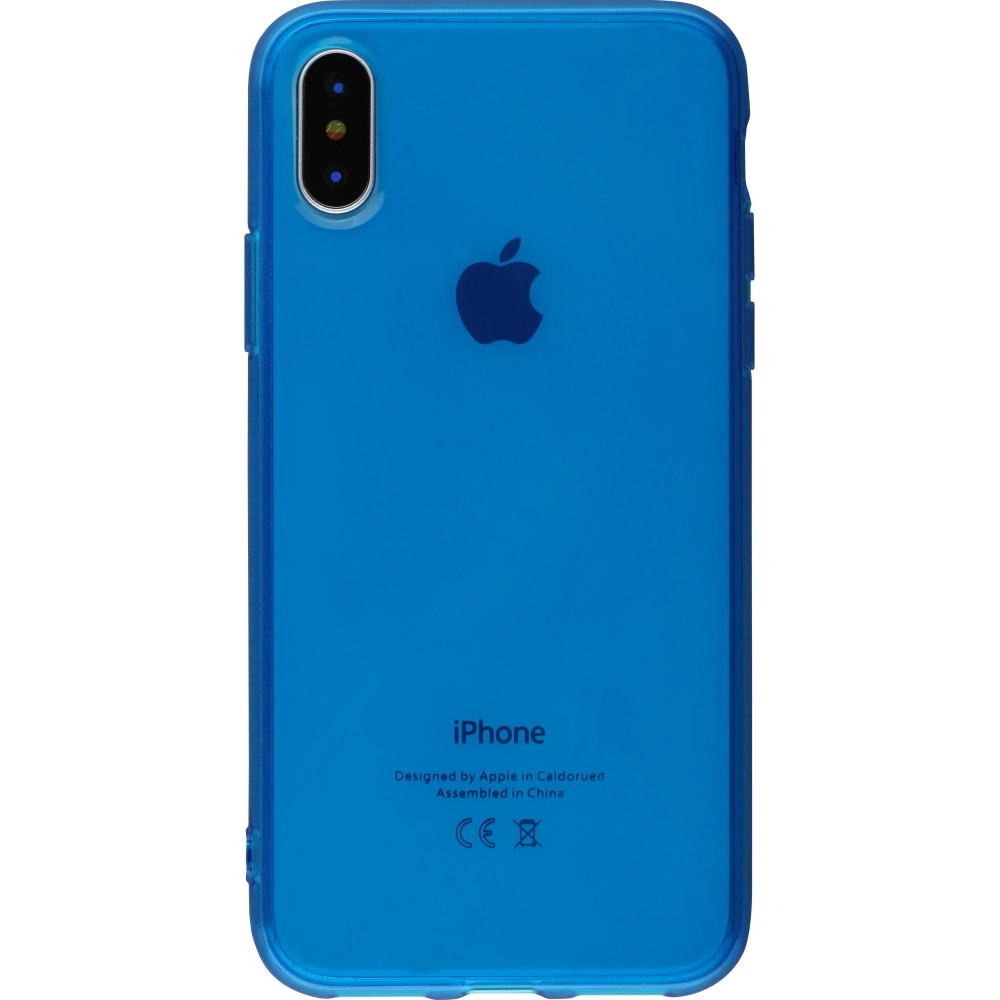 Coque iPhone X / Xs - Gel transparent - Bleu