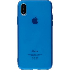 Hülle iPhone X / Xs - Gummi transparent blau
