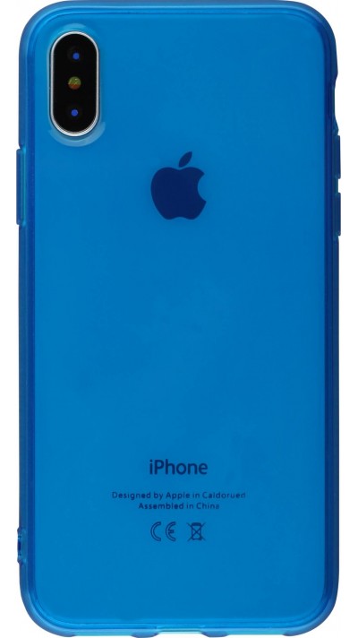 Coque iPhone X / Xs - Gel transparent - Bleu