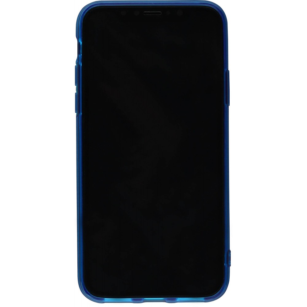 Coque iPhone X / Xs - Gel transparent - Bleu