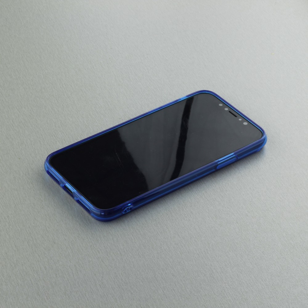 Hülle iPhone X / Xs - Gummi transparent blau