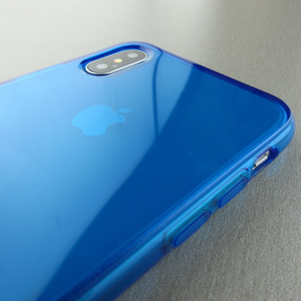 Coque iPhone X / Xs - Gel transparent - Bleu