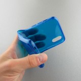 Hülle iPhone X / Xs - Gummi transparent blau