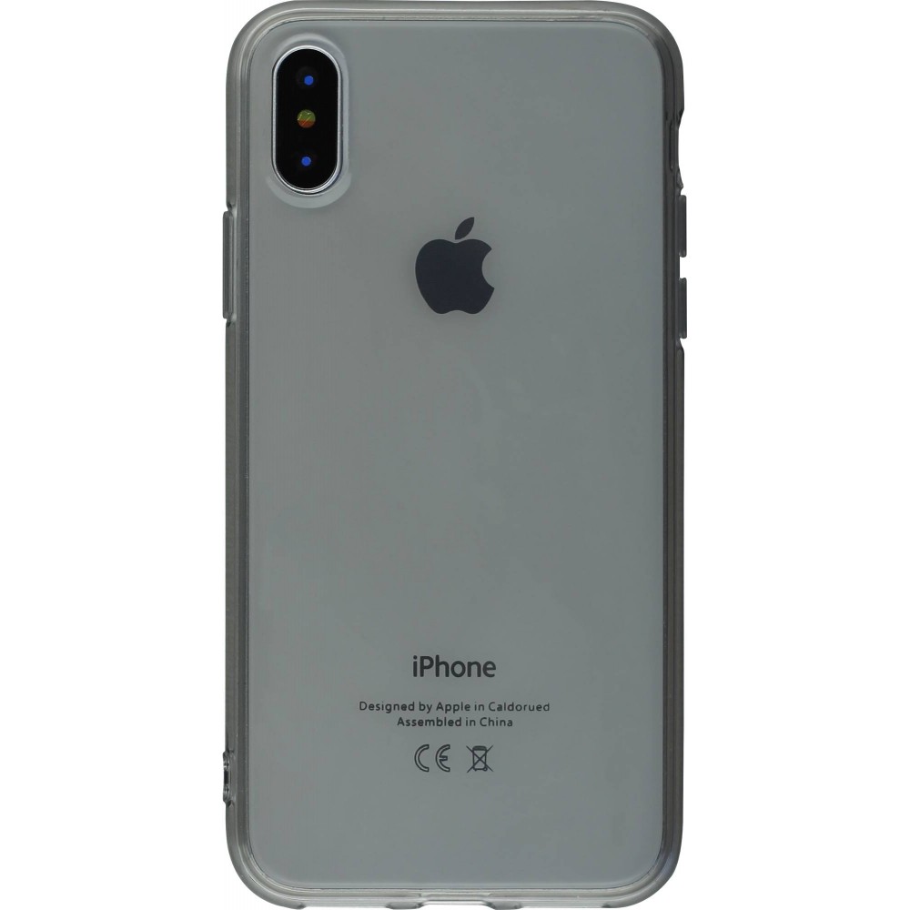 Coque iPhone X / Xs - Gel transparent - Gris