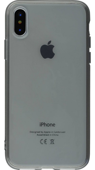 Hülle iPhone XR - Gummi transparent - Grau
