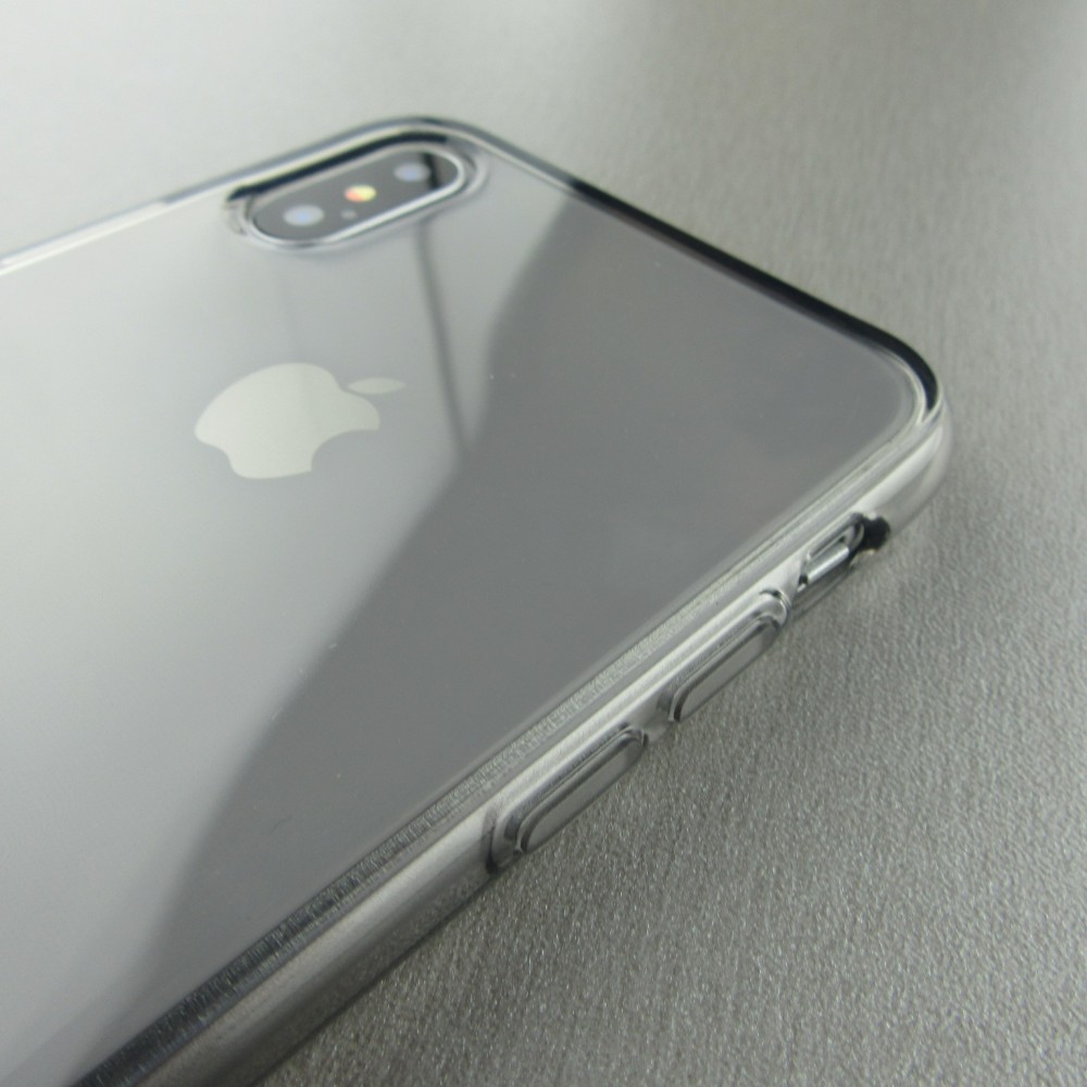 Hülle iPhone X / Xs - Gummi transparent - Grau