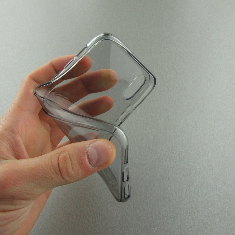 Hülle iPhone X / Xs - Gummi transparent - Grau