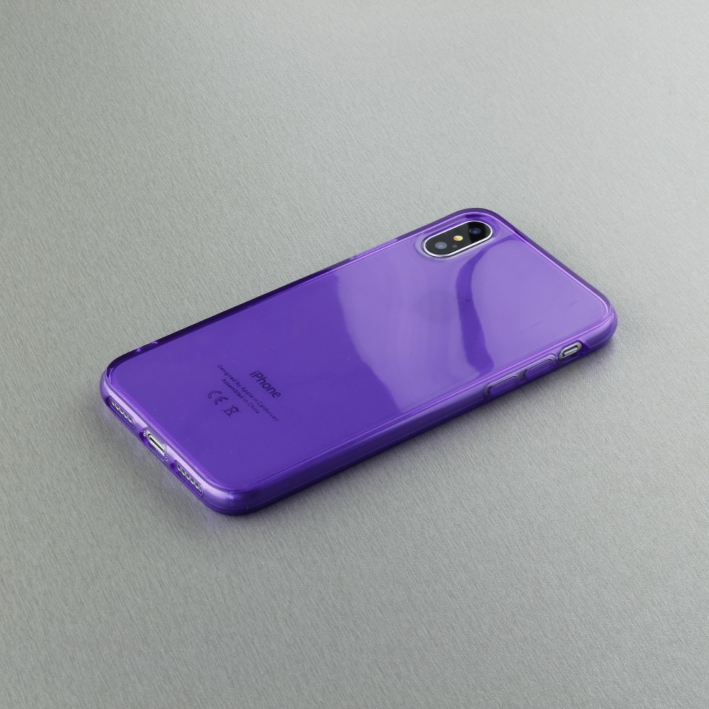 Coque iPhone X / Xs - Gel transparent - Violet