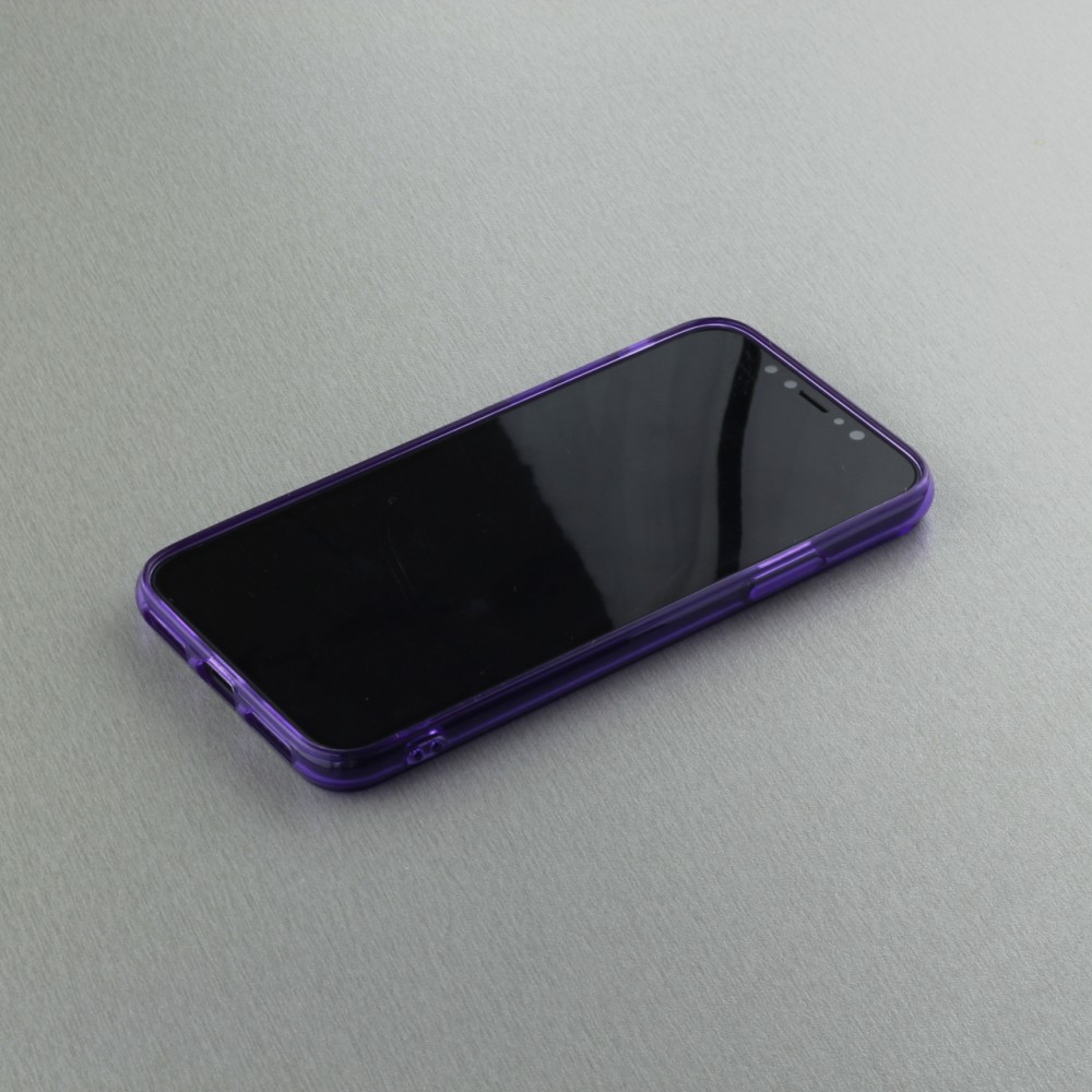 Hülle iPhone X / Xs - Gummi transparent - Violett