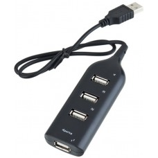 Hub USB à 4 ports Multiport Highspeed 4x USB-A / PC / Laptop / TV multiprise - Noir