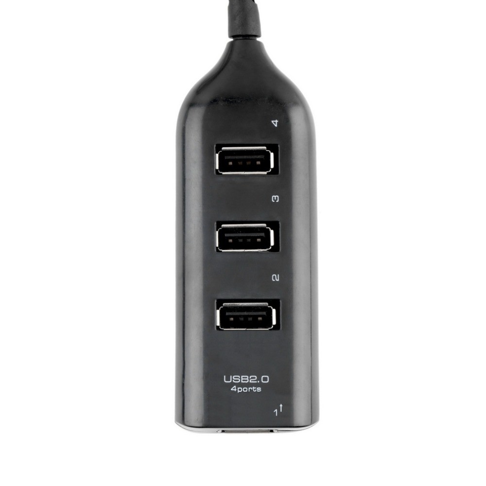 Hub USB à 4 ports Multiport Highspeed 4x USB-A / PC / Laptop / TV multiprise - Noir