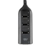 Hub USB à 4 ports Multiport Highspeed 4x USB-A / PC / Laptop / TV multiprise - Noir