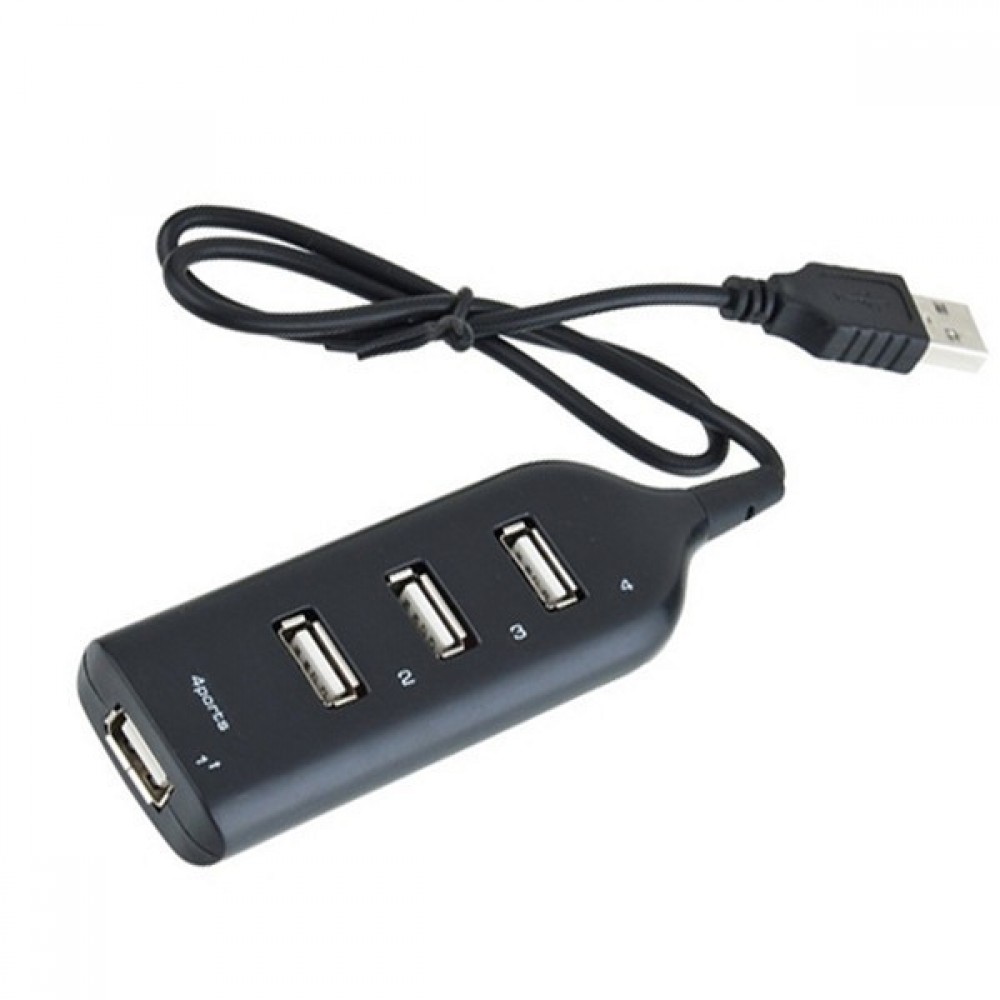 Hub USB à 4 ports Multiport Highspeed 4x USB-A / PC / Laptop / TV multiprise - Noir