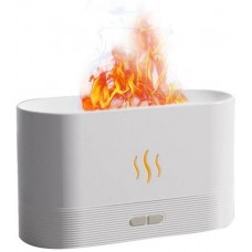 Humidificateur cheminée vapeur effet feu LED - Blanc