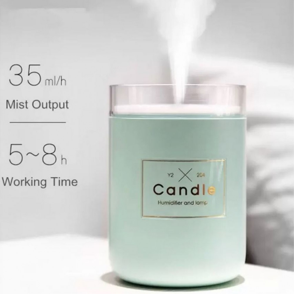 Humidificateur compact CANDLE - Diffuseur de parfum pour salon / bureau / salle de bain - Blanc