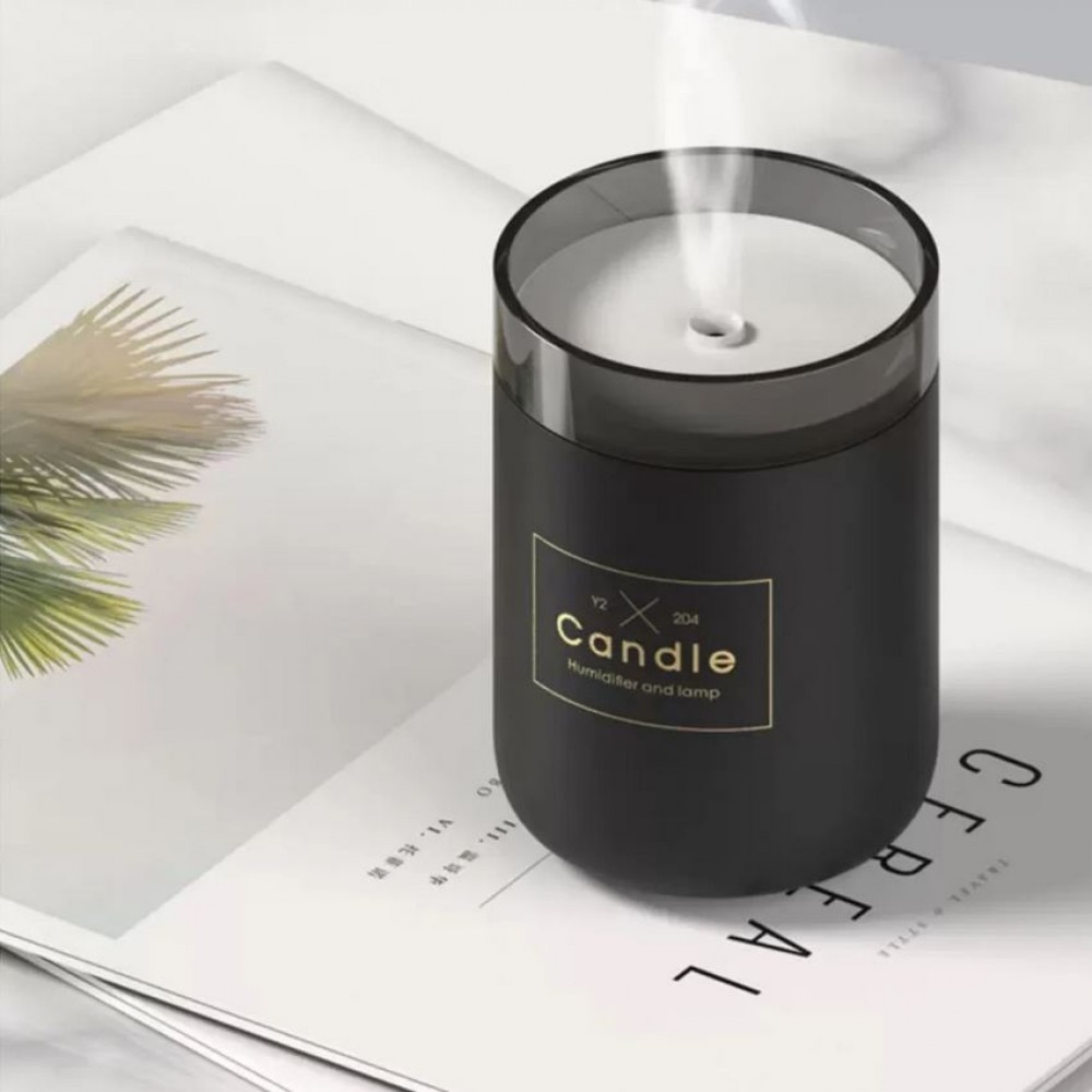 Humidificateur compact CANDLE - Diffuseur de parfum pour salon / bureau / salle de bain - Blanc