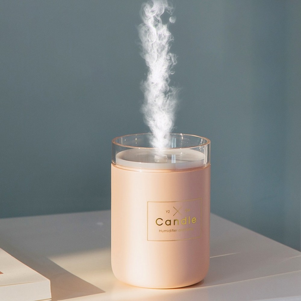 Humidificateur compact "Candle" - Diffuseur de parfum pour salon / bureau / salle de bain - Rose