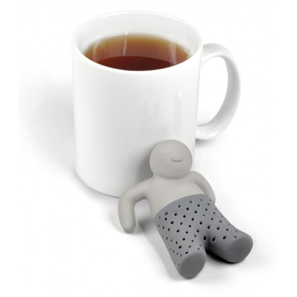 Infuseur à thé en silicone "Mr. Tea" pour thé en sachet ou en feuilles - Gris