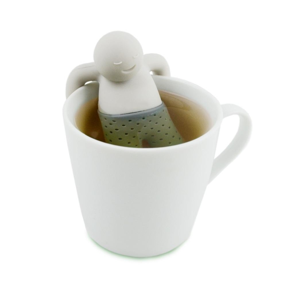 Silikon Tee-Infuser Teemännchen "Mr. Tea" für Beutel und losen Tee - Grau