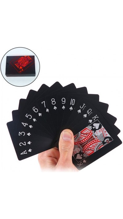 Jeu de cartes poker - Black Diamond Cartes étanches et résistantes en PVC - Mat - Noir