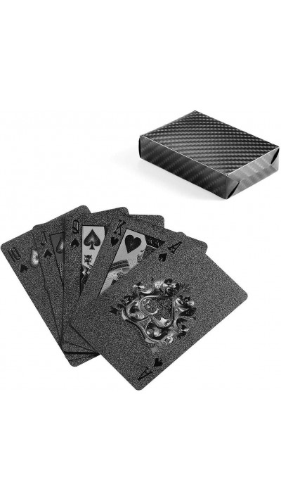 Jeu de cartes poker - Brillant crystal black cartes étanches et résistantes en PVC - Noir brillant