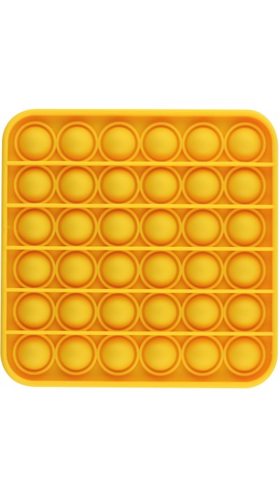 Jeu en silicone éclate-bulles pop anti-stress pour enfant et adulte jaune