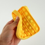 Jeu en silicone éclate-bulles pop anti-stress pour enfant et adulte jaune