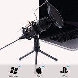 Professionelles Streaming und Studio + Gaming Mikrofon mit Noise-Filter - USB