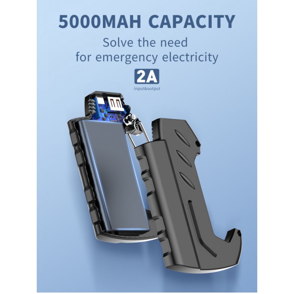 LDNIO Keychain Power Bank 10W 5000mAh - Externe Batterie mit Karabiner Outdoor - Schwarz