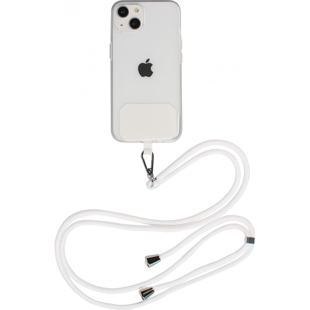 Lacet accessoire universel adaptateur pour coques de smartphone collier élégant - Blanc