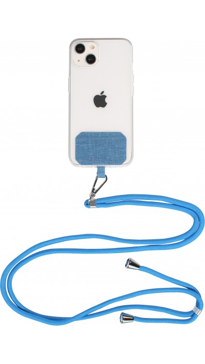 Lacet accessoire universel adaptateur pour coques de smartphone collier élégant - Bleu
