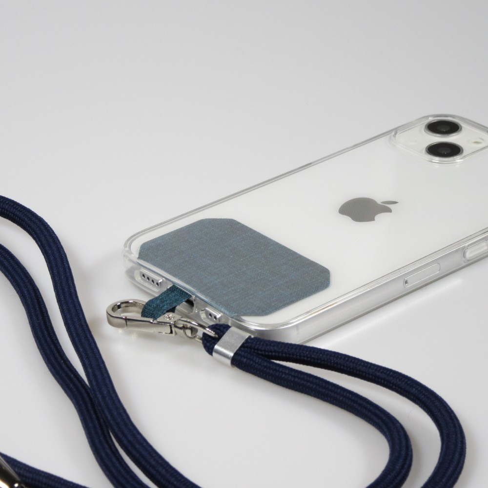 Lacet accessoire universel adaptateur pour coques de smartphone collier élégant - Bleu foncé
