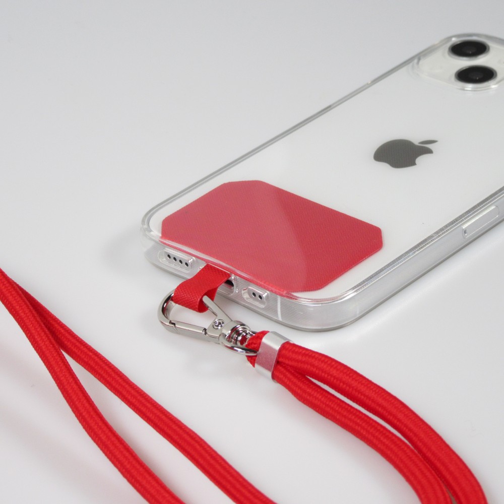 Lacet accessoire universel adaptateur pour coques de smartphone collier élégant - Rouge