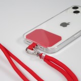 Halsband universal Zubehör Adapter für Smartphone Hüllen Handykette elegant - Rot