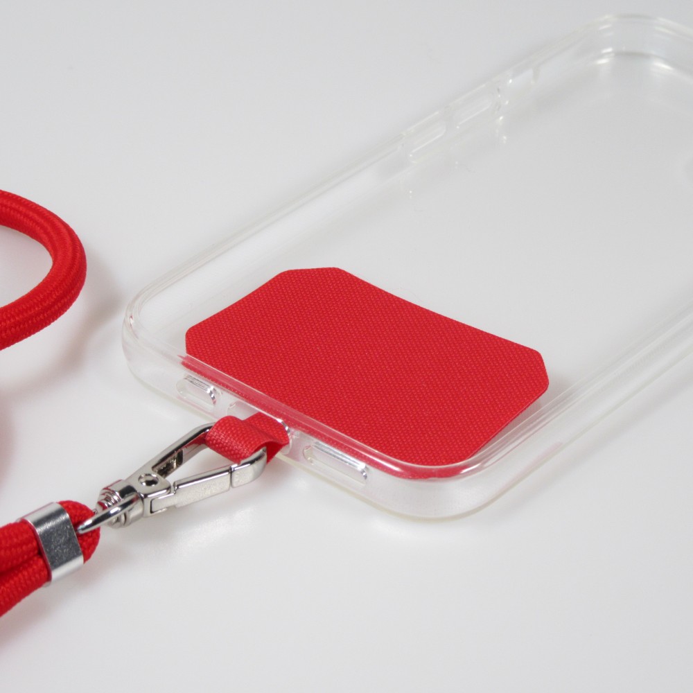 Halsband universal Zubehör Adapter für Smartphone Hüllen Handykette elegant - Rot